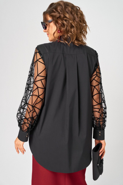 Блуза EVA GRANT 7174-1В черный - фото 11