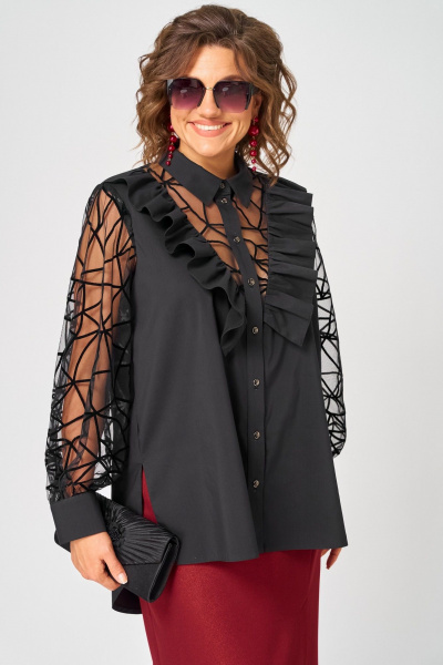 Блуза EVA GRANT 7174-1В черный - фото 1