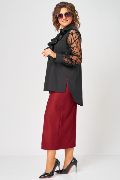 Блуза EVA GRANT 7174-1В черный - фото 5