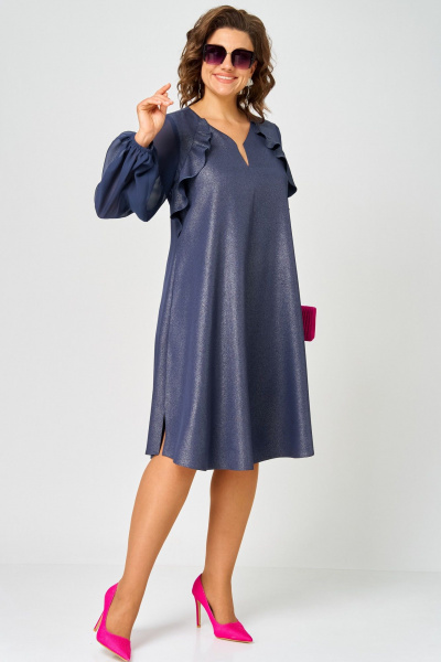 Платье EVA GRANT 7322А синий_баклажан - фото 6