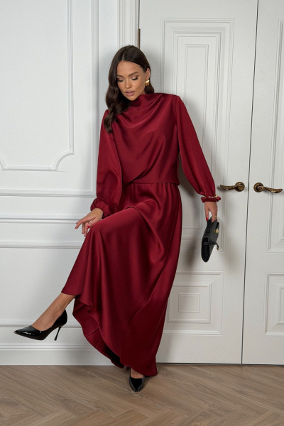 Блуза, юбка DAVA 2236 бордовый - фото 12
