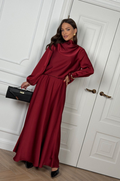 Блуза, юбка DAVA 2236 бордовый - фото 11