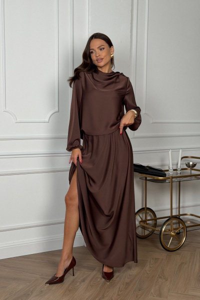 Блуза, юбка DAVA 2236 шоколадный - фото 15