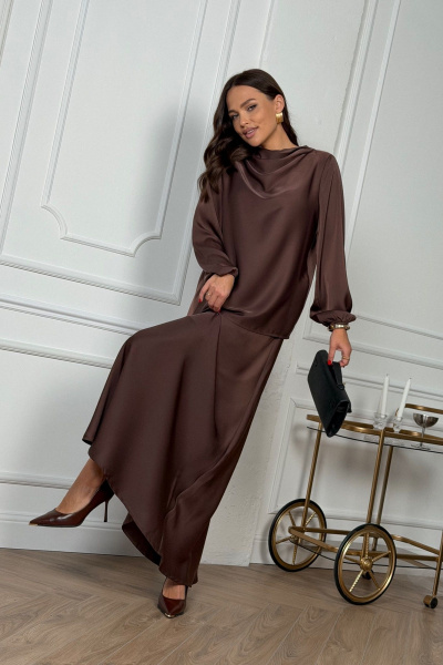 Блуза, юбка DAVA 2236 шоколадный - фото 14