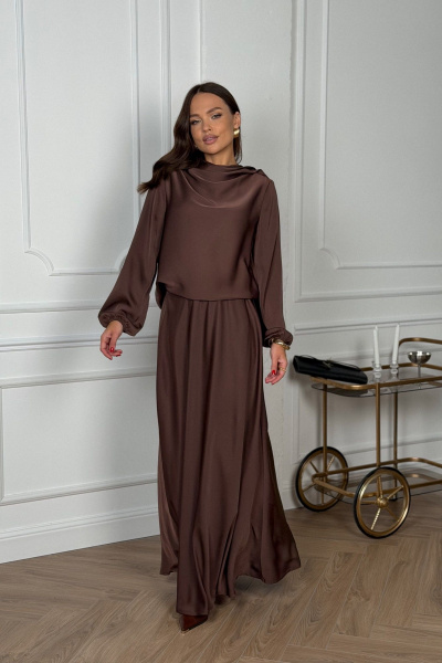 Блуза, юбка DAVA 2236 шоколадный - фото 12
