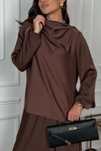 Блуза, юбка DAVA 2236 шоколадный - фото 7