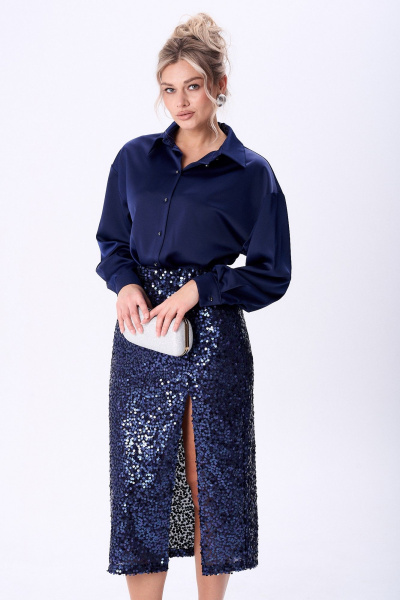 Блуза, юбка AMUARt 1093.1 синий - фото 3