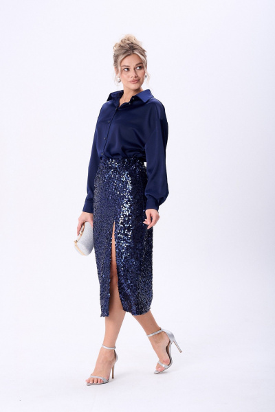 Блуза, юбка AMUARt 1093.1 синий - фото 2