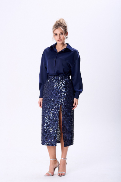 Блуза, юбка AMUARt 1093.1 синий - фото 1