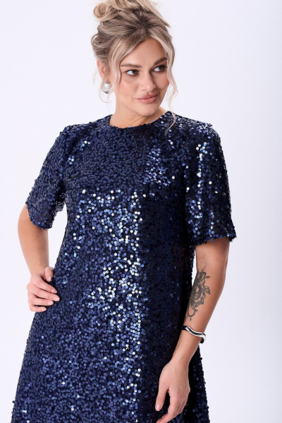 Платье AMUARt 1094 синий - фото 5