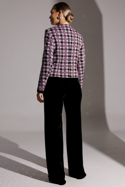 Брюки, жакет Мода Юрс 25-2950 черный_сирень - фото 6