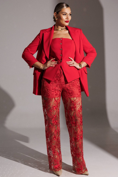 Жакет Мода Юрс 25-2951 красный - фото 6