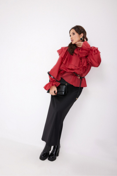 Блуза, юбка ElPaiz 1313 черный+бордо - фото 2
