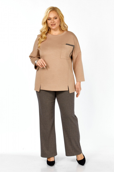 Блуза, брюки Элль-стиль 2437 бежевый - фото 10