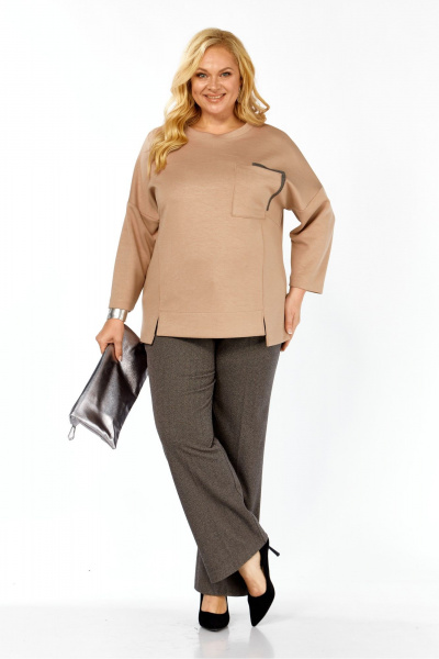 Блуза, брюки Элль-стиль 2437 бежевый - фото 8