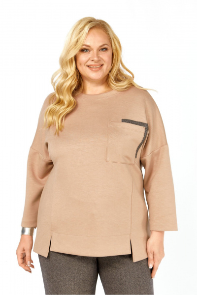 Блуза Элль-стиль 2437а бежевый - фото 4