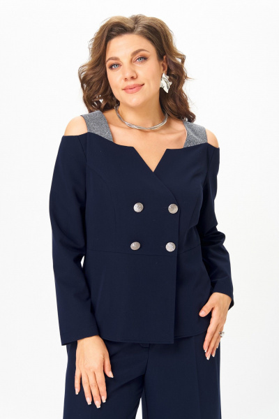 Брюки, жакет ANASTASIA MAK 1276 синий - фото 10