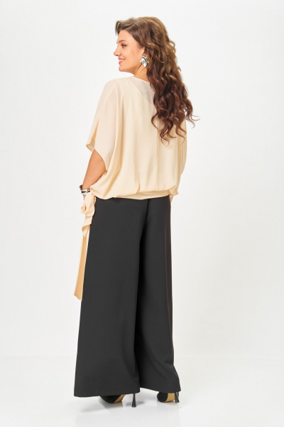 Брюки, топ ANASTASIA MAK 1287 черный+бежевый - фото 7