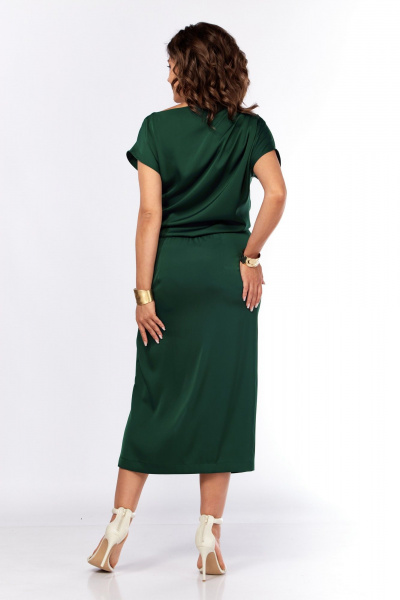 Платье Ольга Стиль С-902 зеленая_бутылка - фото 10