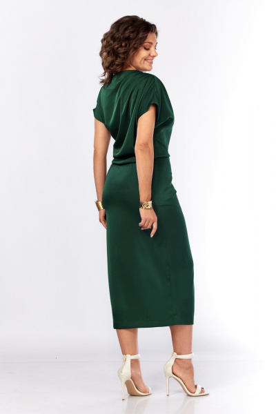 Платье Ольга Стиль С-902 зеленая_бутылка - фото 8