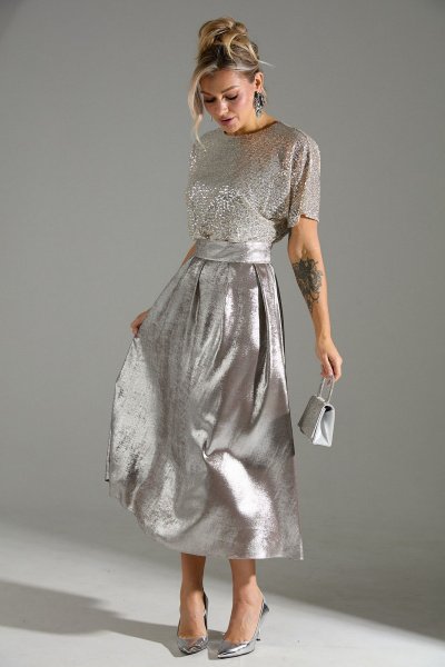 Платье LM М76 бежевый_шиммер - фото 7