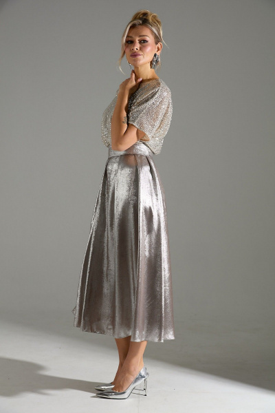 Платье LM М76 бежевый_шиммер - фото 6