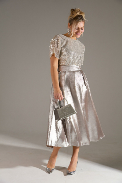 Платье LM М76 бежевый_шиммер - фото 3