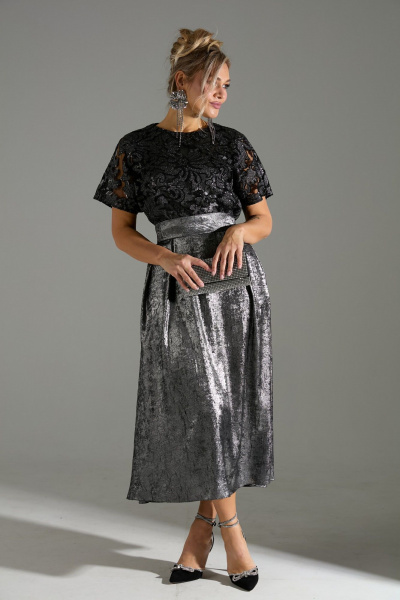 Платье LM М76 серый_шиммер - фото 9