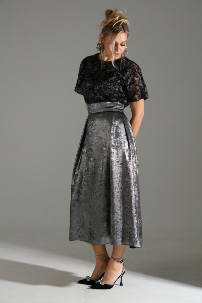 Платье LM М76 серый_шиммер - фото 6