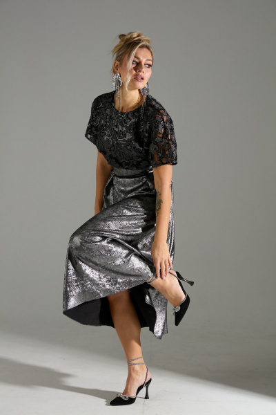 Платье LM М76 серый_шиммер - фото 3