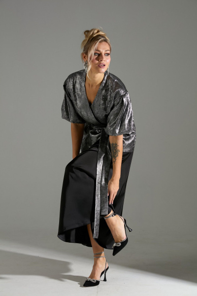 Жакет, юбка LM К1140110 серый_шиммер - фото 7