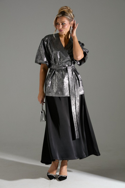 Жакет, юбка LM К1140110 серый_шиммер - фото 3