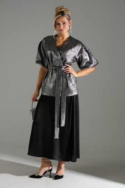 Жакет, юбка LM К1140110 серый_шиммер - фото 2