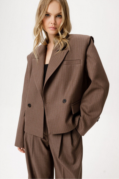 Брюки, жакет PiRS 6376 коричневый - фото 6