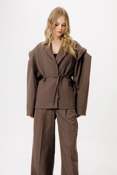 Брюки, жакет PiRS 6391 коричневый - фото 9