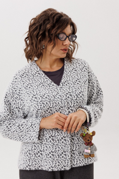 Жакет Anelli 1661 пушистый_лео - фото 10