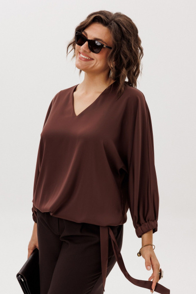 Блуза Anelli 1662 бельгийский_шоколад - фото 10