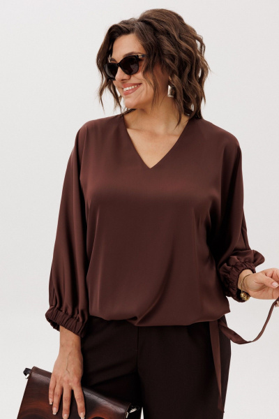 Блуза Anelli 1662 бельгийский_шоколад - фото 4