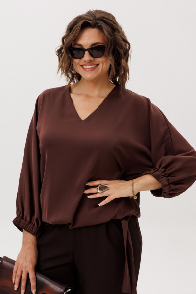 Блуза Anelli 1662 бельгийский_шоколад - фото 1