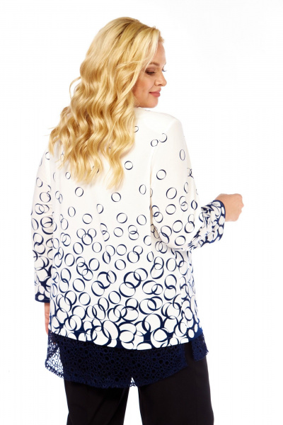 Блуза Abbi 4073 бело-синий_принт - фото 18