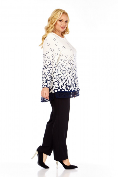 Блуза Abbi 4073 бело-синий_принт - фото 14