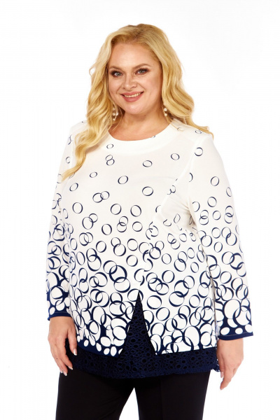 Блуза Abbi 4073 бело-синий_принт - фото 13