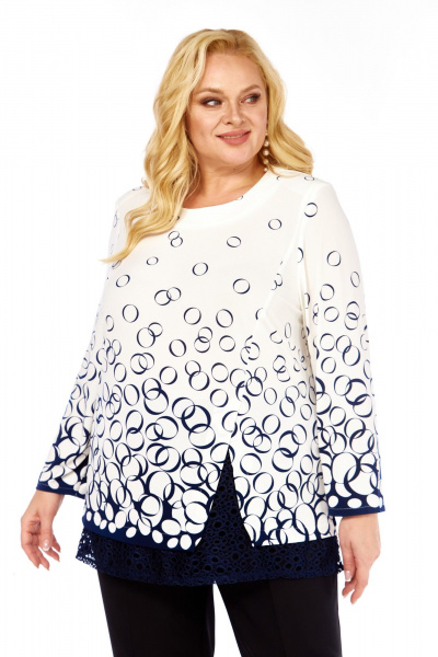 Блуза Abbi 4073 бело-синий_принт - фото 5