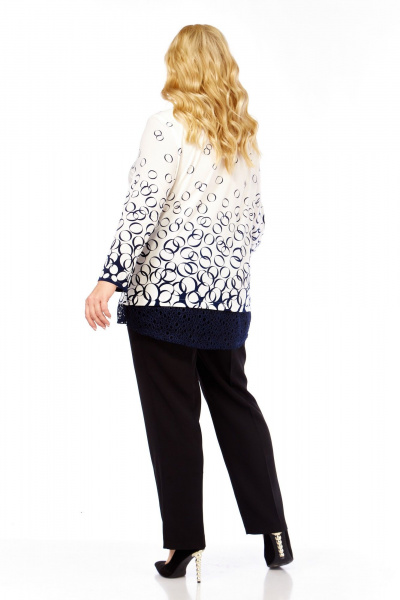 Блуза Abbi 4073 бело-синий_принт - фото 3