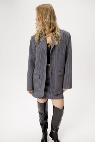 Жакет, юбка PiRS 6410 серый - фото 6