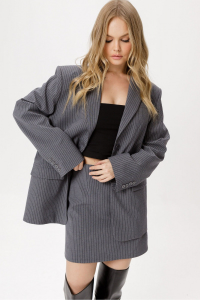 Жакет PiRS 6411 серый - фото 9