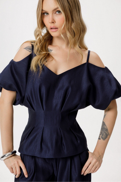 Блуза, брюки PiRS 6417 темно-синий - фото 7