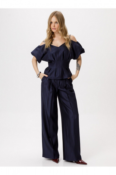 Блуза, брюки PiRS 6417 темно-синий - фото 6