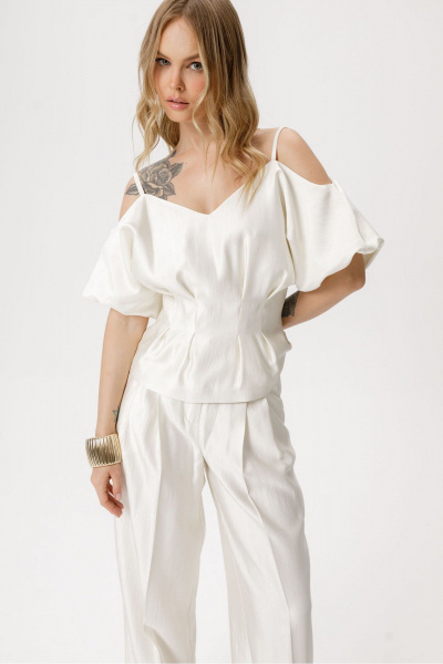 Блуза PiRS 6418 молочный - фото 5