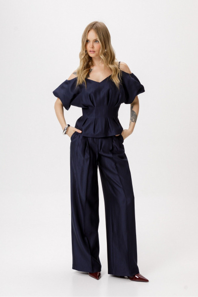 Блуза PiRS 6418 темно-синий - фото 6